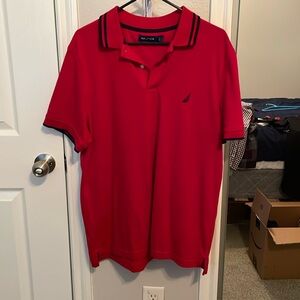 Red Náutica Polo shirt size L